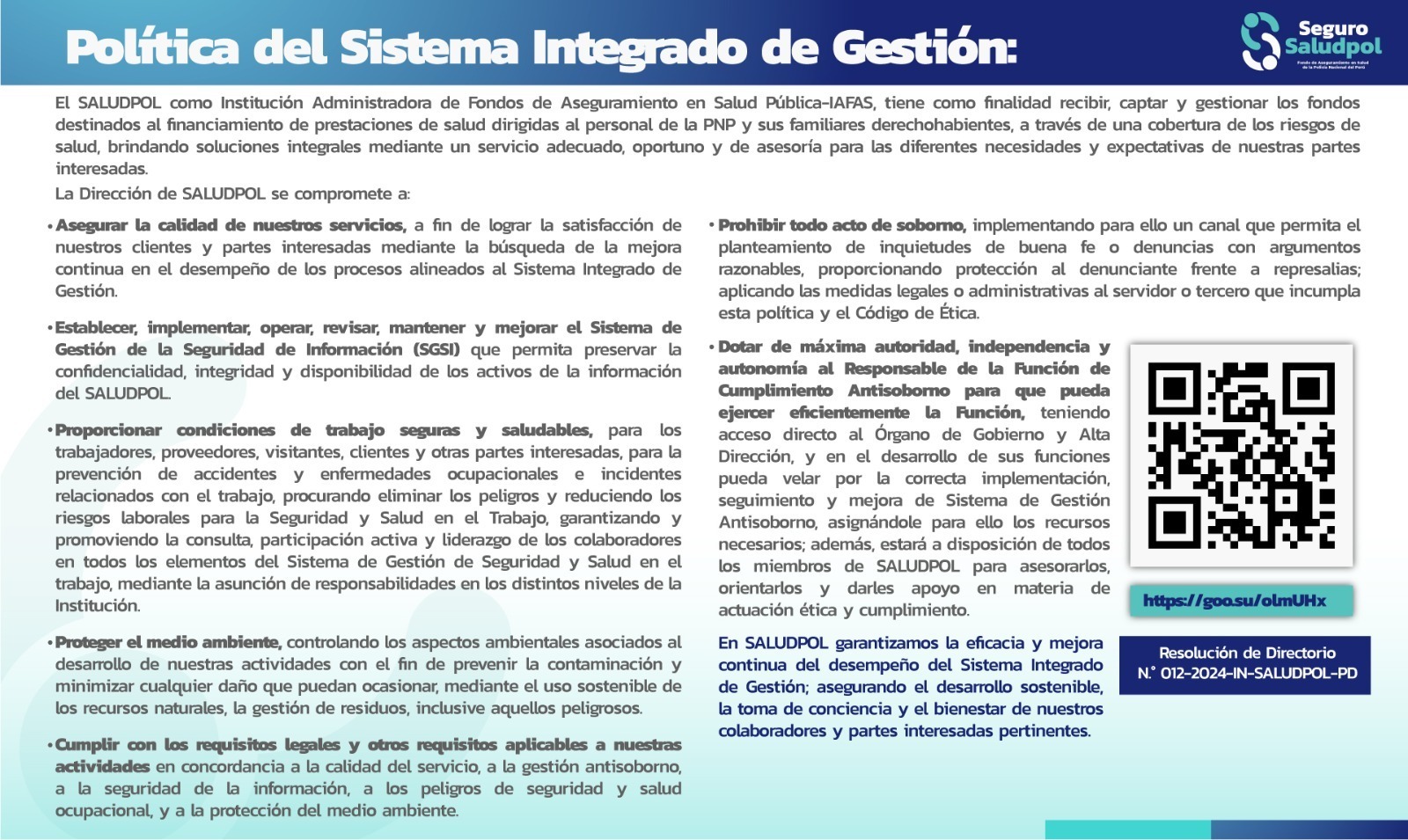 Política del Sistema Integrado de Gestión
