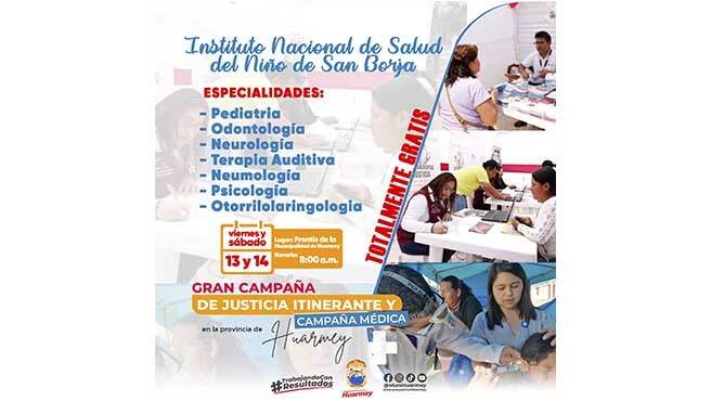 llega a Huarmey el Instituto Nacional de Salud del Niño de San Borja