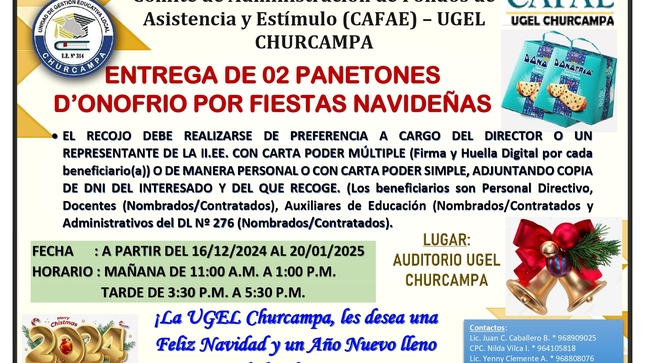 Entrega de panetones navideños
