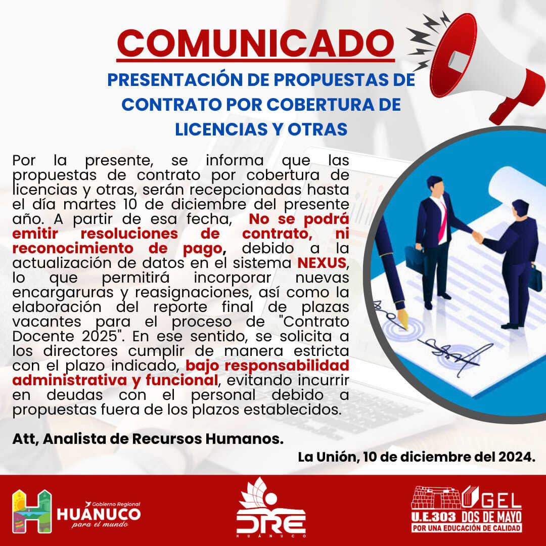 Presentación de propuestas de contrato por cobertura de licencias