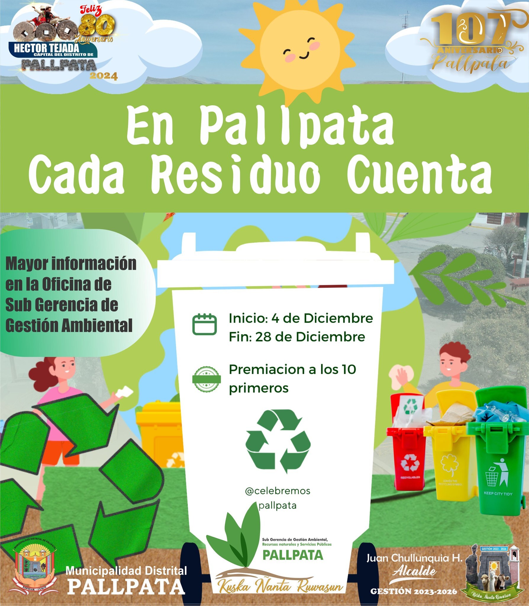 Súmate a la campaña de reciclaje en Pallpata. ¡Transformemos los residuos en oportunidades!
