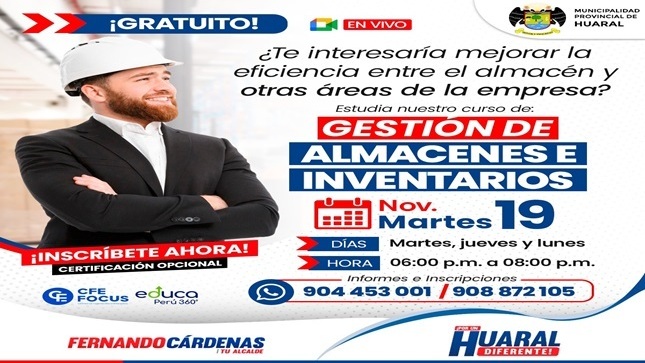 Curso con acceso gratuito: Gestión de almacenes e inventarios