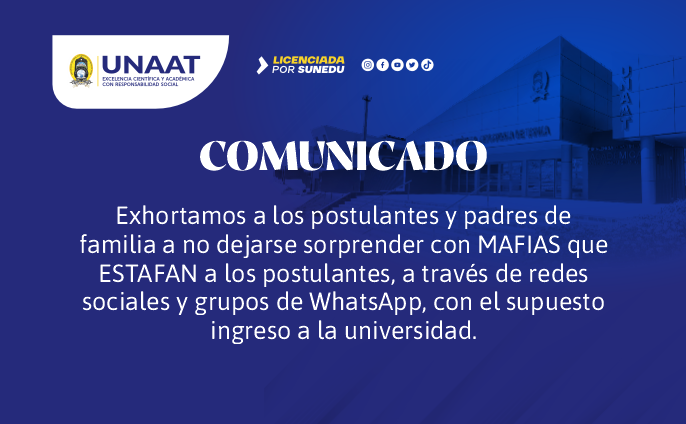 Comunicado importante a los postulantes y padres de familia