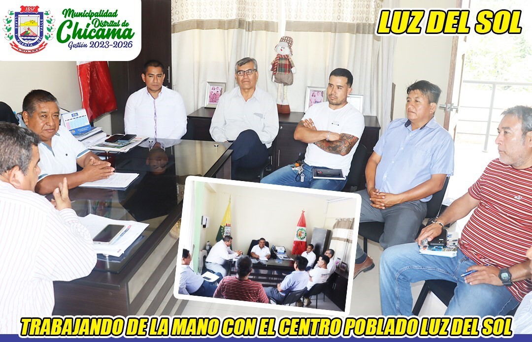 Trabajando de la mano con el centro poblado luz del sol.