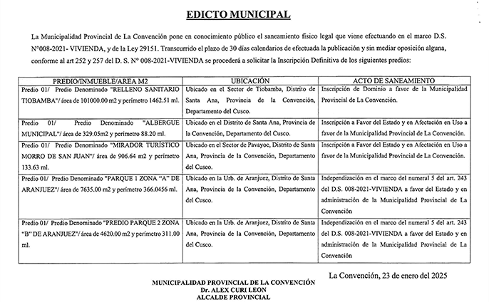 Edicto Municipal