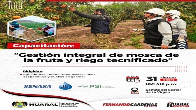 Capacitación: Gestión integral de mosca de la fruta y riego tecnificado