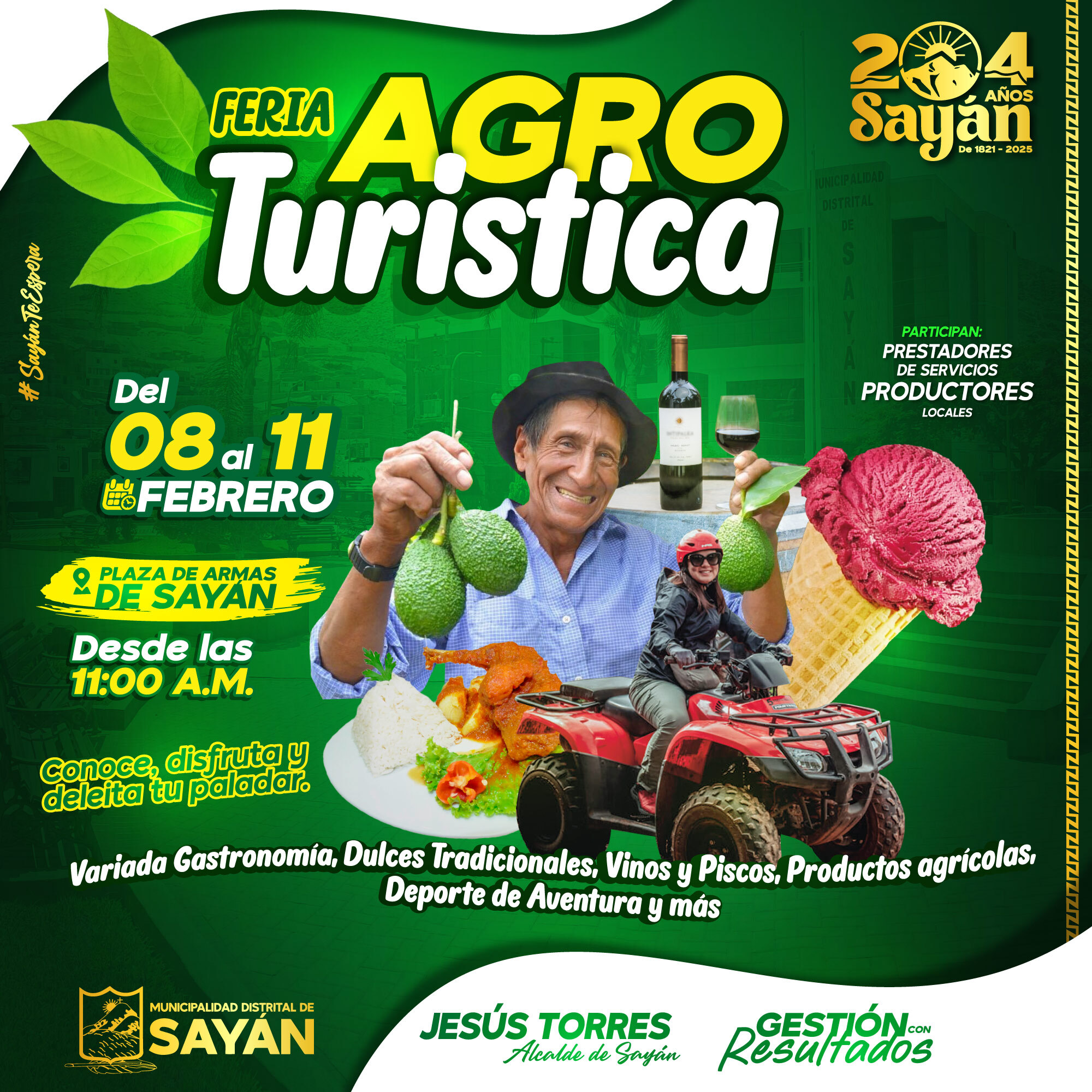 FERIA AGROTURÍSTICA EN SAYÁN. Del 8 al 11 de febrero