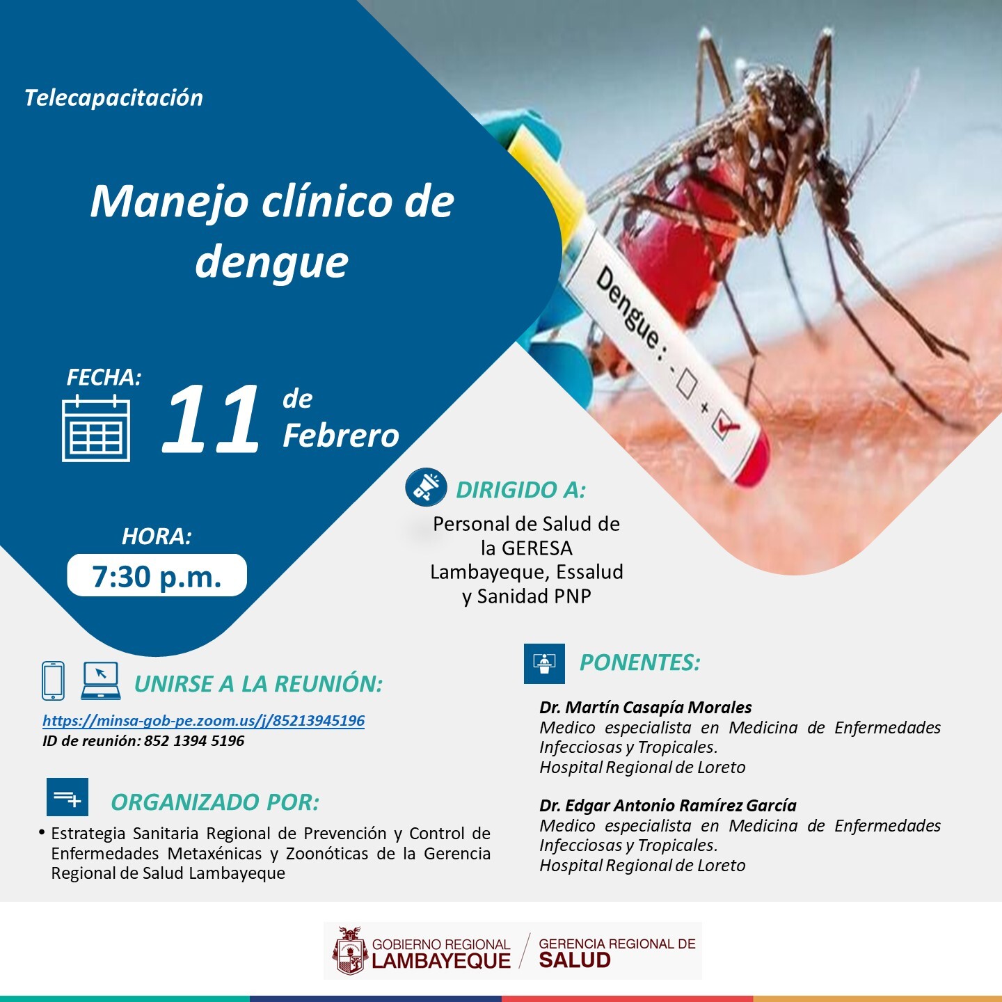 Telecapacitación: Manejo clínico de dengue