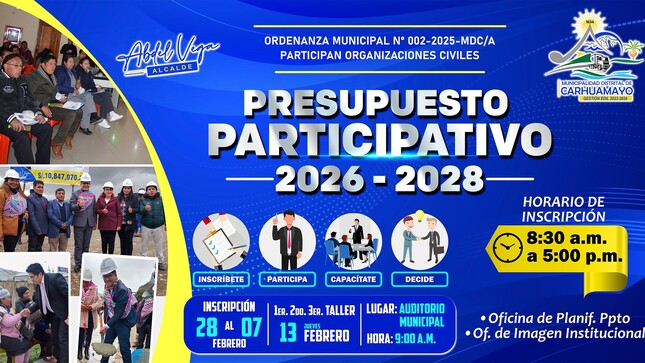Presupuesto Participativo 2026 – 2028