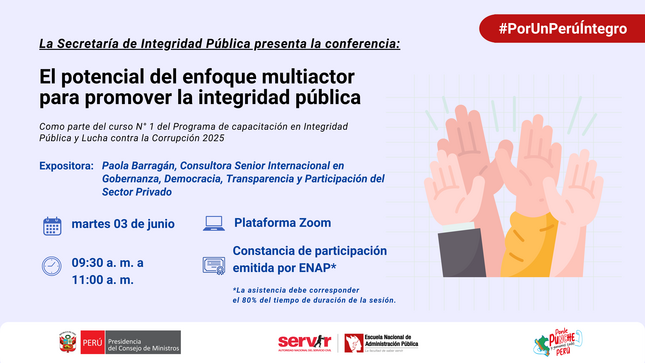 Banner del programa de capacitación en Integridad Pública y Lucha contra la Corrupción 2025