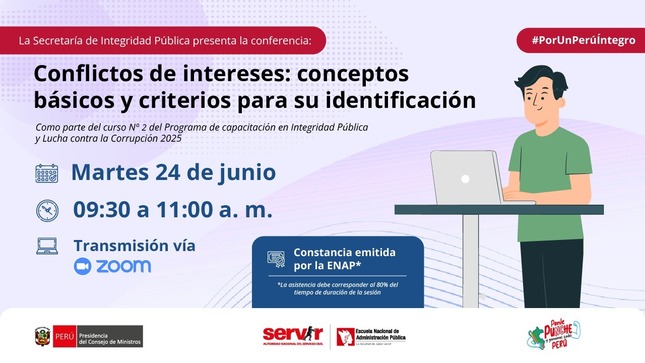 Banner del programa de capacitación en Integridad Pública y Lucha contra la Corrupción 2025