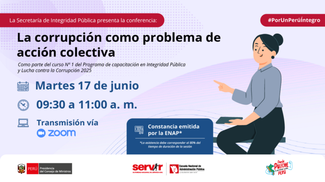 Banner del programa de capacitación en Integridad Pública y Lucha contra la Corrupción 2025