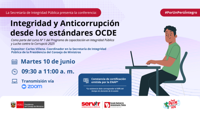 Banner del programa de capacitación en Integridad Pública y Lucha contra la Corrupción 2025