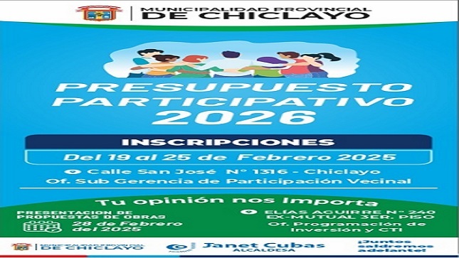 Convocatoria Proceso del Presupuesto Participativo 2026