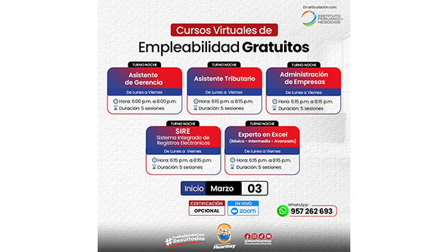 La Municipalidad Provincial de Huarmey en coordinación con el Instituto Peruano de Negocios