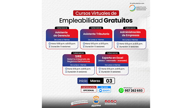 La Municipalidad Provincial de Huarmey en coordinación con el Instituto Peruano de Negocios