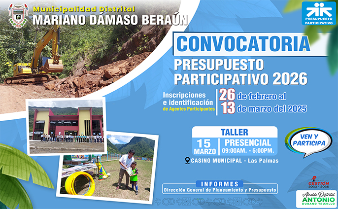 Convocatoria al Presupuesto Participativo 2026