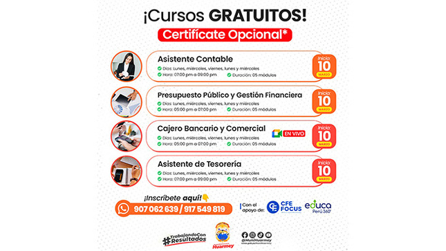 El Centro de Formación Empresarial FOCUS y la Municipalidad de Huarmey