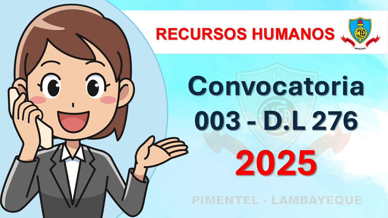 Convocatoria 003 - D.L N°276 2025