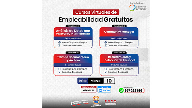 La Municipalidad Provincial de Huarmey en coordinación con el Instituto Peruano de Negocios