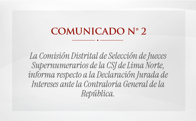 Comunicado N° 2 - Concurso de selección de Jueces Supernumerarios