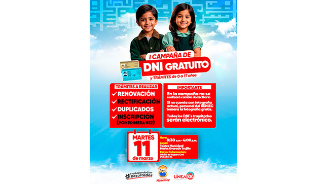Campaña de trámites y entregas DNI en Huarmey