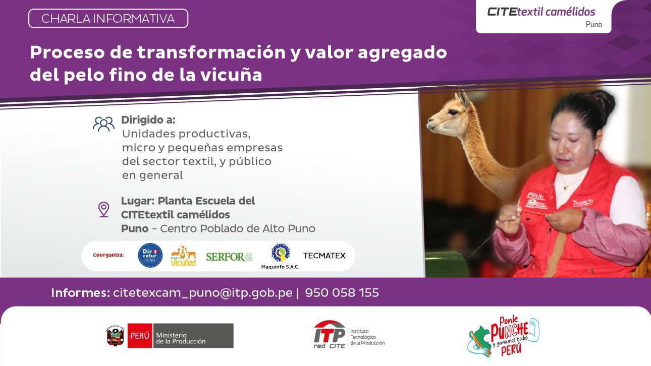 Taller: Proceso de transformación y valor agregado del pelo fino de vicuña