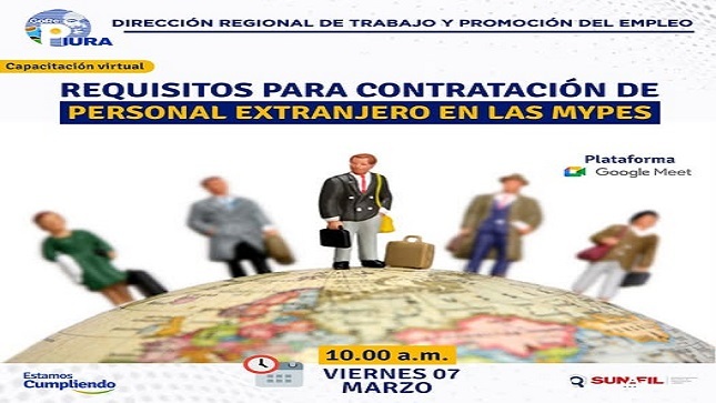 Empleo Piura, a trav茅s del Centro Integrado Formaliza Per煤, en coordinaci贸n con SUNAFIL.