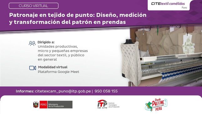 Curso patronaje en tejido de punto: Diseño, medición y transformación en prendas