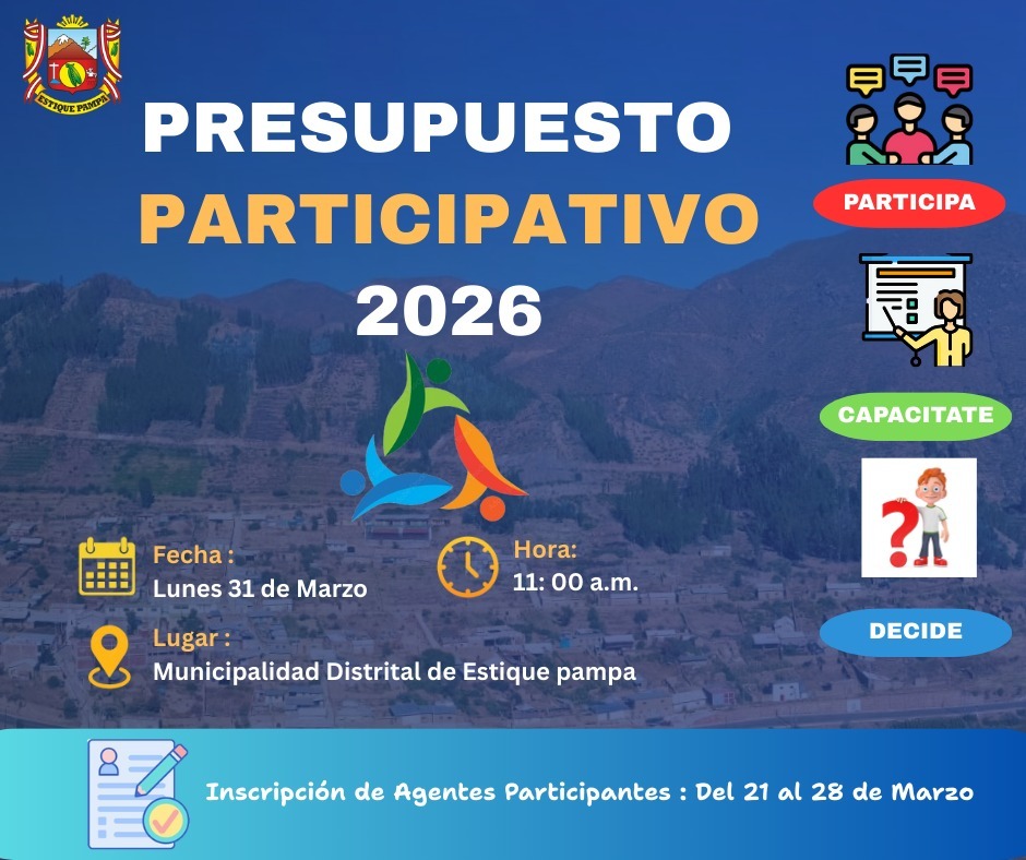 PRESUPUESTO PARTICIPATIVO BASADO EN RESULTADOS PARA EL AÑO FISCAL 2026