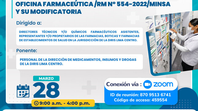 I Reunión Técnica: Buenas Prácticas de Oficina Farmacéutica - RM Nª554-2022