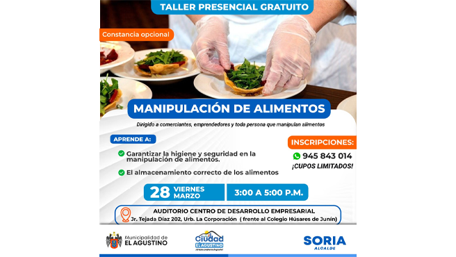Curso gratuito de manipulación de alimentos