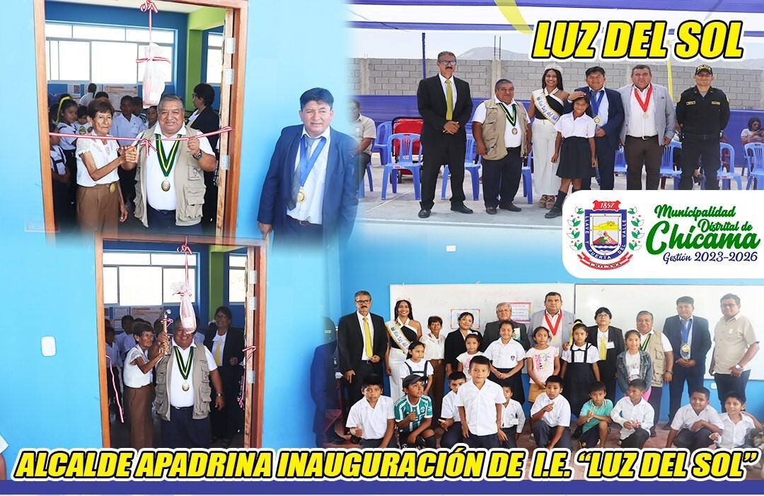 Alcalde Apadrina inauguración de I.E "Luz del Sol".