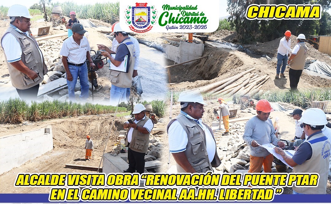 Alcalde visita obra "Renovación del puente PTAR en el camino vecinal AA.HH.