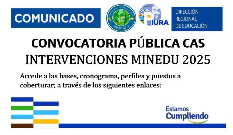 Convocatoria CAS - Intervenciones 2025