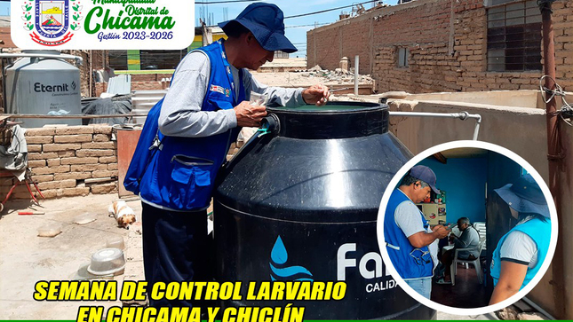 ¡𝐀𝐭𝐞𝐧𝐜𝐢𝐨́𝐧 𝐂𝐡𝐢𝐜𝐚𝐦𝐚 𝐲 𝐂𝐡𝐢𝐜𝐥𝐢́𝐧 !
Esta semana se viene realizando el control larvario domiciliario en tu zona, gracias al trabajo conjunto de la Red de Salud Ascope, el Centro de Salud Chicama y la Municipalidad Distrital de Chicama.
 Nuestra prioridad es prevenir enfermedades transmitidas por zancudos, eliminando criaderos desde casa.
¡Abre la puerta a la salud y sumate al control!