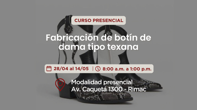 Fabricación de botín de dama tipo texana