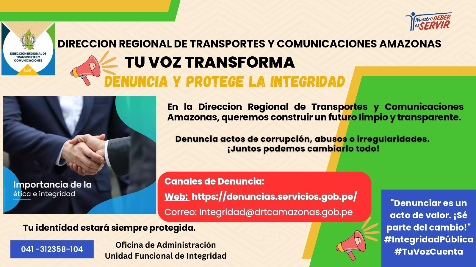 Denuncia y protege la integridad