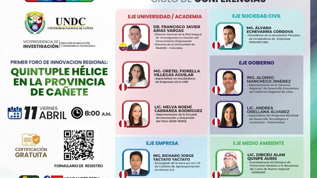 I FORO DE INNOVACIÓN REGIONAL: QUÍNTUPLE HÉLICE EN LA PROVINCIA DE CAÑETE