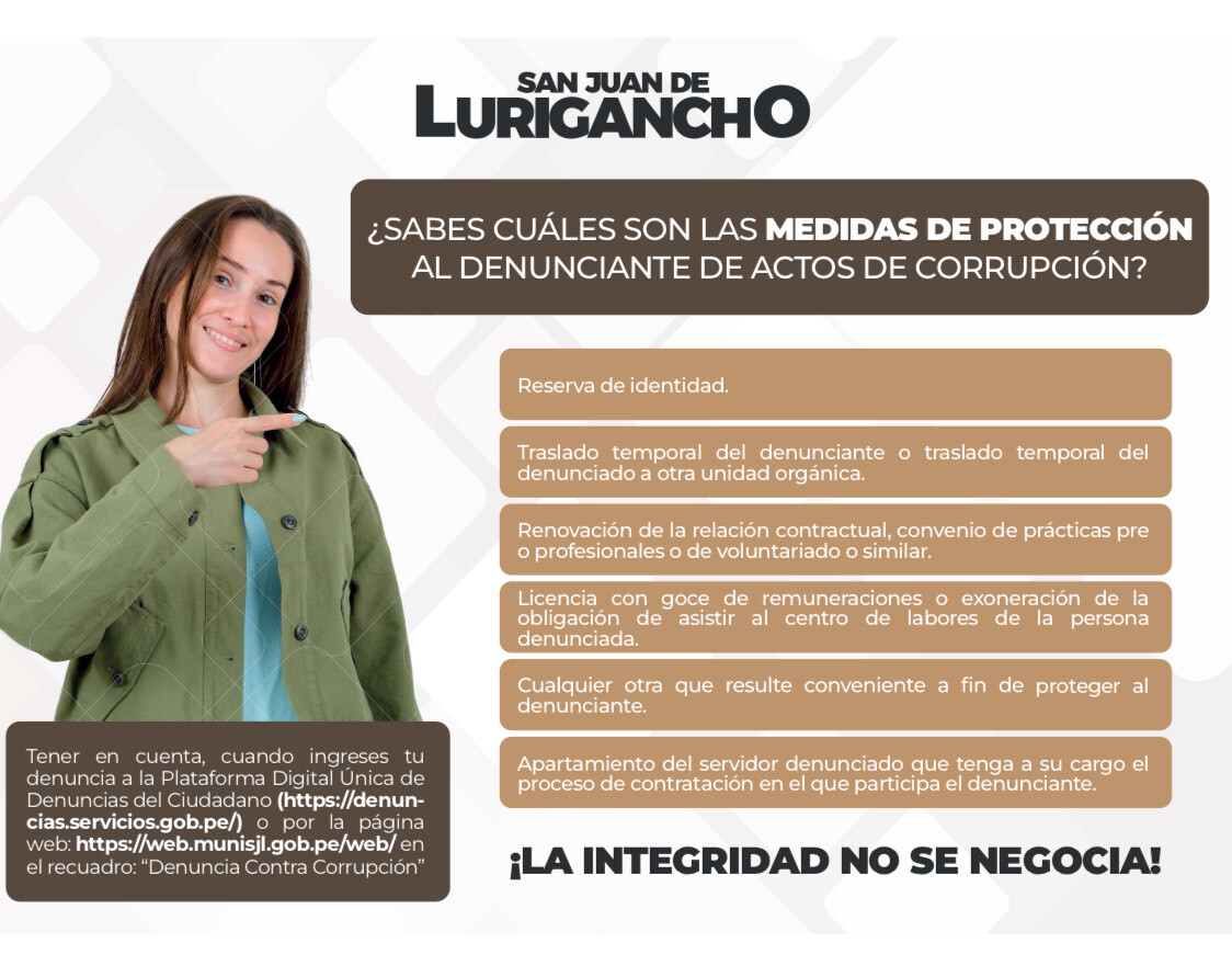 Medidas de protección al denunciante de actos de corrupción