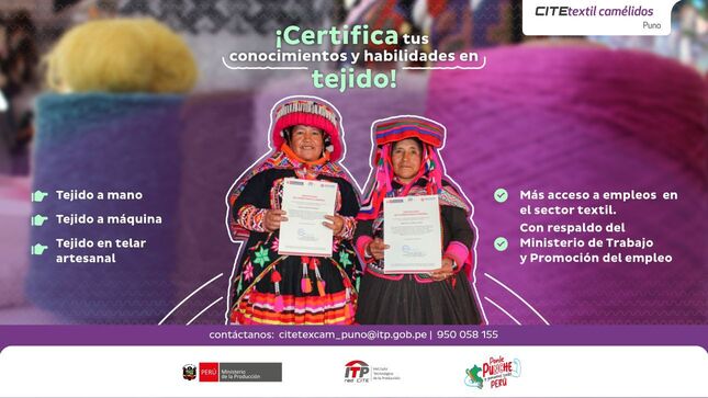 Convocatoria certificación de competencias laborales en tejido