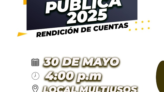 Lugar: Local Multiuso – Calle 9 de Octubre Ref. frente a la Plaza Mayor
Hora: 4:30 p.m.
30 de mayo