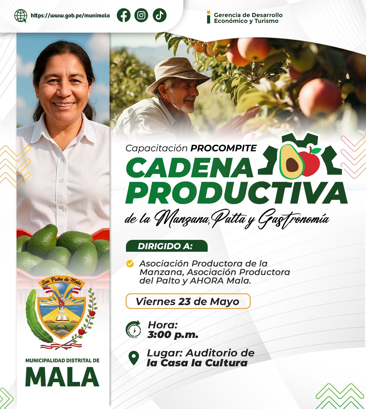 Capacitación PROCOMPITE: Cadena Productiva de la Manzana, Palta y Gastronomía