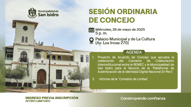 Registro para la Sesión Ordinaria del Concejo Municipal - 28.05.25 5:00 PM