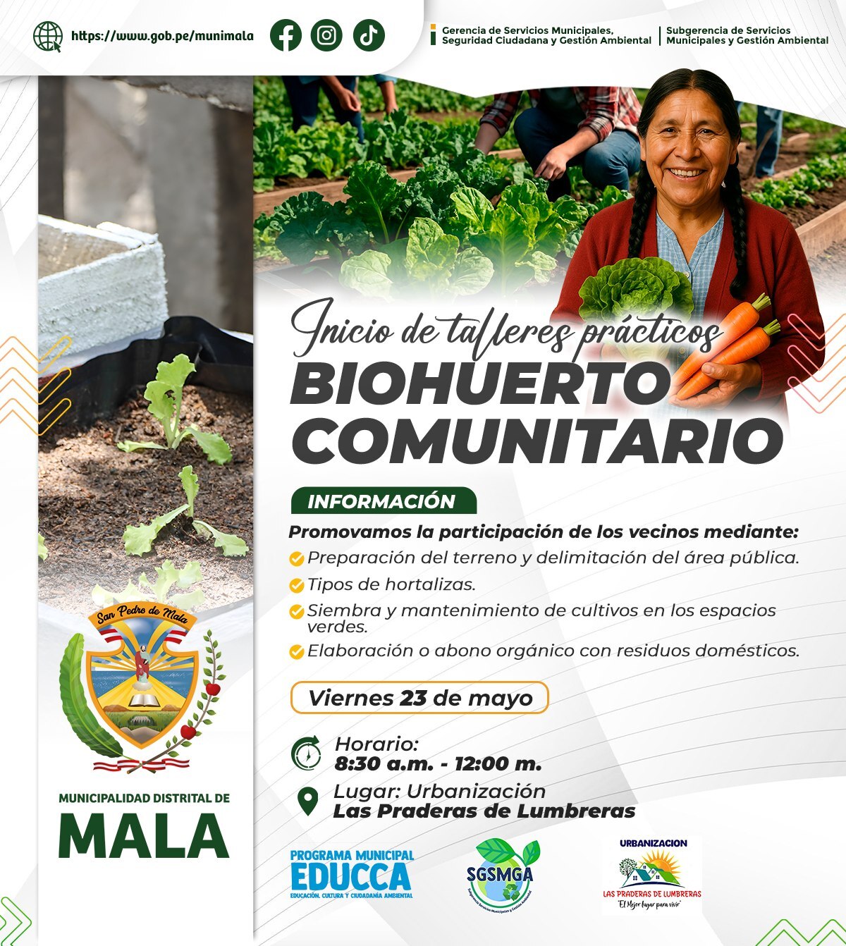 Inicio de los Talleres Prácticos de la Implementación del Biohuerto Comunitario