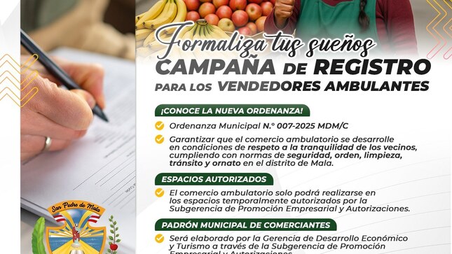 Formaliza tus Sueños: Campaña de Registro para los Vendedores Ambulantes