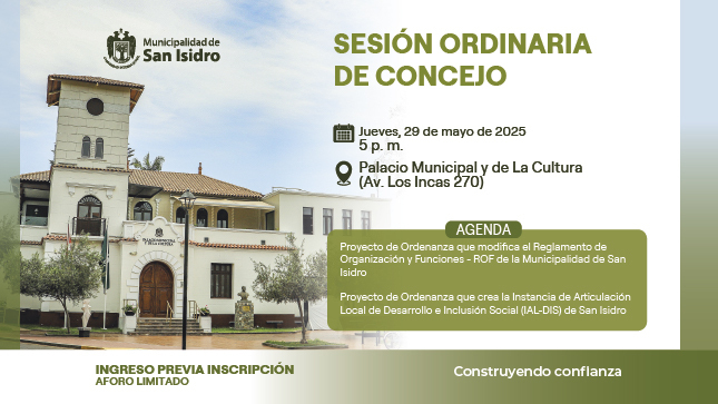 Registro para la Sesión Ordinaria del Concejo Municipal - 29.05.25 5:00 PM