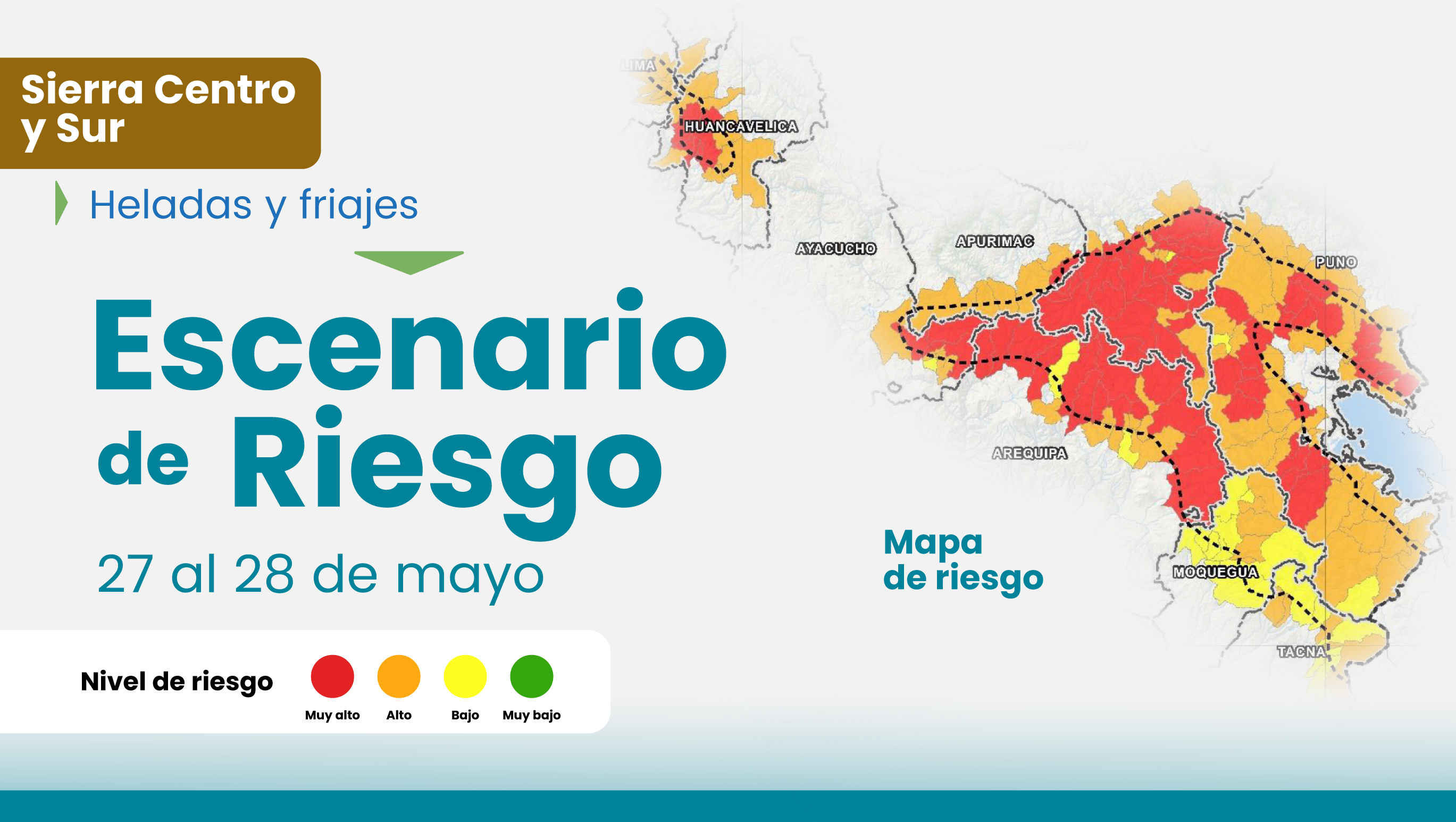 Descenso de temperatura nocturna sierra centro y sur del 27 al 28 de mayo 2025