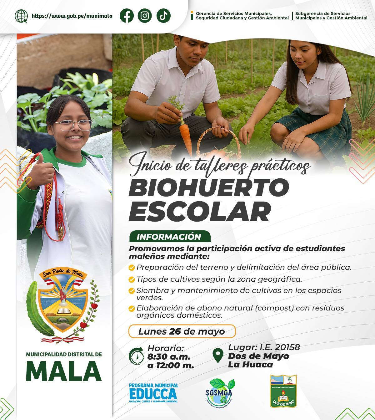 Inicio de los Talleres Prácticos para la Implementación del Biohuerto Escolar