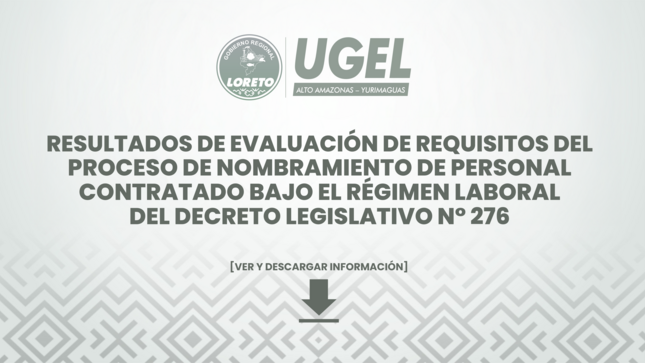 Resultados de evaluación de requisitos – Proceso de nombramiento N° 276
